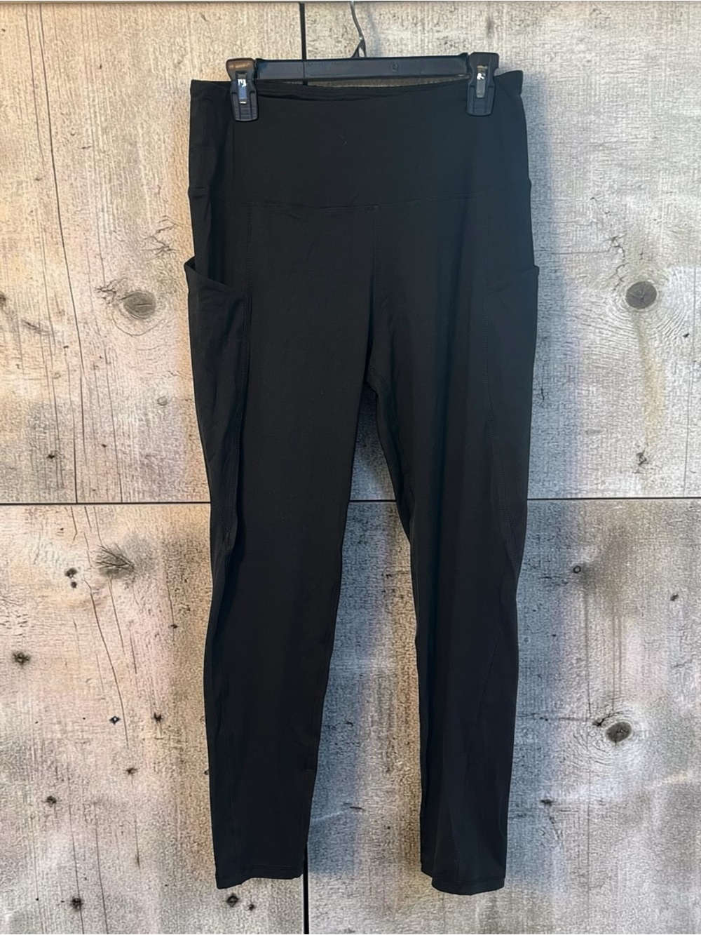 Showitty High-Waist Women's 4-Way Stretch Leggings with Side Pockets - Black